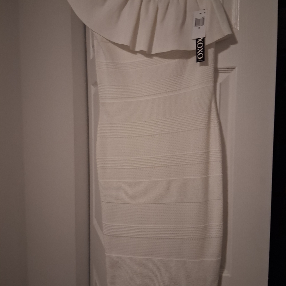 XOXO One Shoulder Cream Dress